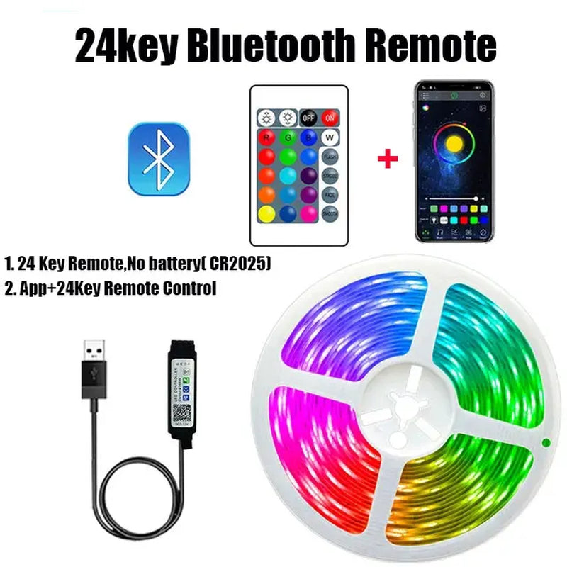 RGB LED Wall Strip Light Smart USB 5050 5V Bluetooth Music Sync Flexible Tape Diode Ribbon TV Backlight APP Control Room Decor
