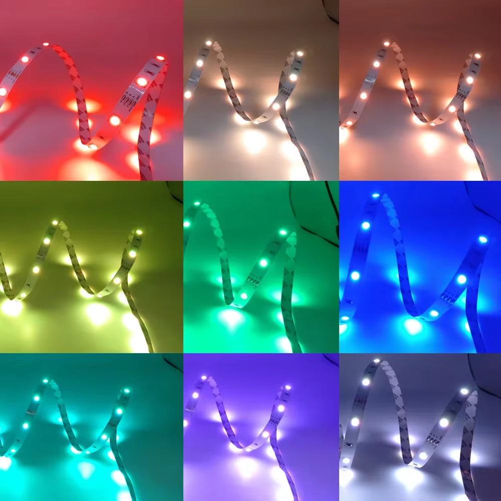 RGB LED Wall Strip Light Smart USB 5050 5V Bluetooth Music Sync Flexible Tape Diode Ribbon TV Backlight APP Control Room Decor