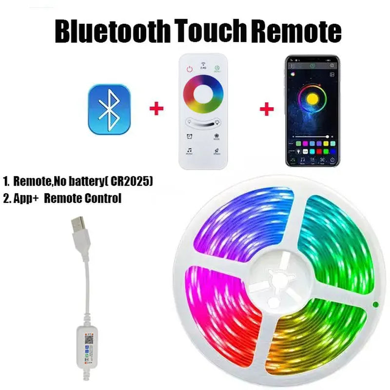 RGB LED Wall Strip Light Smart USB 5050 5V Bluetooth Music Sync Flexible Tape Diode Ribbon TV Backlight APP Control Room Decor