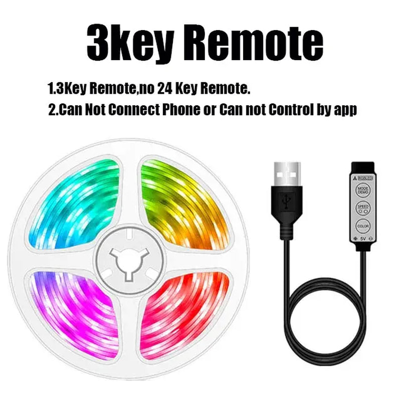 RGB LED Wall Strip Light Smart USB 5050 5V Bluetooth Music Sync Flexible Tape Diode Ribbon TV Backlight APP Control Room Decor