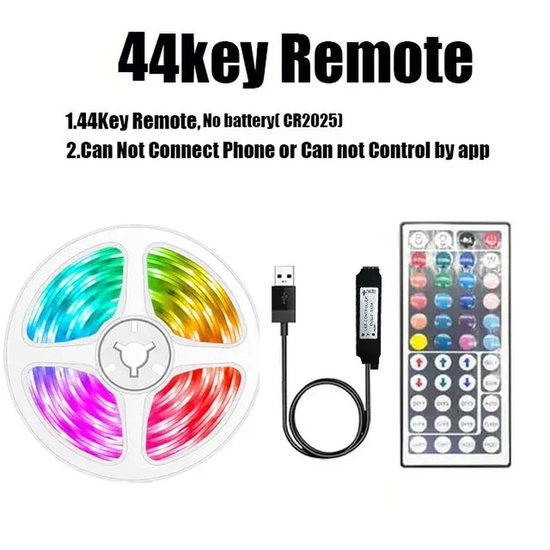 RGB LED Wall Strip Light Smart USB 5050 5V Bluetooth Music Sync Flexible Tape Diode Ribbon TV Backlight APP Control Room Decor