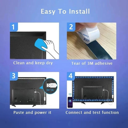 RGB LED Wall Strip Light Smart USB 5050 5V Bluetooth Music Sync Flexible Tape Diode Ribbon TV Backlight APP Control Room Decor