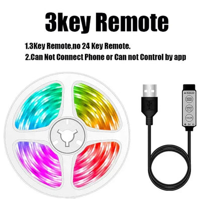 RGB LED Wall Strip Light Smart USB 5050 5V Bluetooth Music Sync Flexible Tape Diode Ribbon TV Backlight APP Control Room Decor